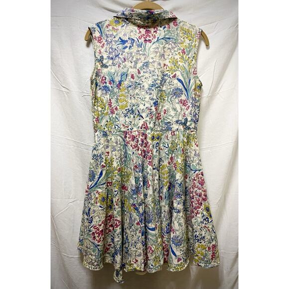 Project Alabama 6P Dainty Floral Silk Blend Fit Flare Dress Southern Cottagecore - Picture 10 of 14